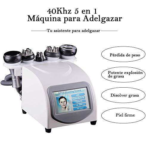 Denshine Cavitación 5 en 1 Ultrasonidos y Radiofrecuencia - 40 Khz Cavitación + RF Tripolar + RF Guadrupolo + RF Multipolar + RF Bipolar con Vacum