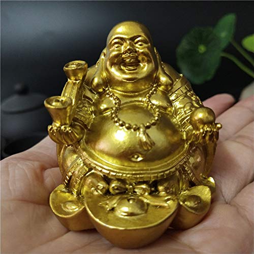 DIAOSUJIA Laughing Buddha Estatua De Oro Chino Feng Shui Dinero El Buda Maitreya Escultura Figuras Decorativas para El Hogar Decoración De Jardines Estatuas