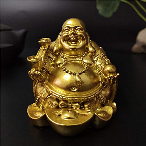 DIAOSUJIA Laughing Buddha Estatua De Oro Chino Feng Shui Dinero El Buda Maitreya Escultura Figuras Decorativas para El Hogar Decoración De Jardines Estatuas