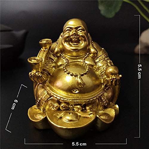 DIAOSUJIA Laughing Buddha Estatua De Oro Chino Feng Shui Dinero El Buda Maitreya Escultura Figuras Decorativas para El Hogar Decoración De Jardines Estatuas