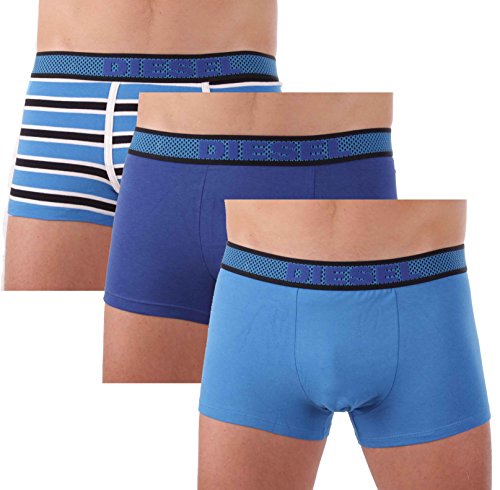 Diesel boxeadores masculina ropa UMBX-Shawn árbol 3 Pack (Small, Azul)