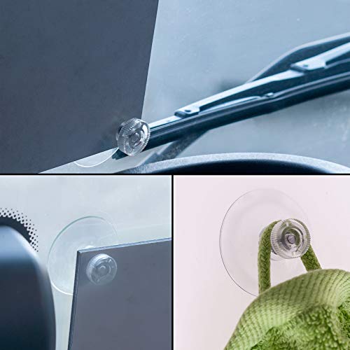 DIYexpert® 4 ventosas Ø 50 mm con rosca M4 x 10 mm incluye tuercas moleteadas transparentes – Fabricado en Alemania