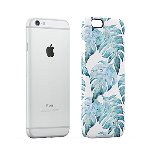 DODOX Tropical Pale Blue Jungle Leaves Floral Pattern Case Compatible with Apple iPhone 6 / iPhone 6S Snap-On Hard Plastic Protective Shell Cover Carcasa