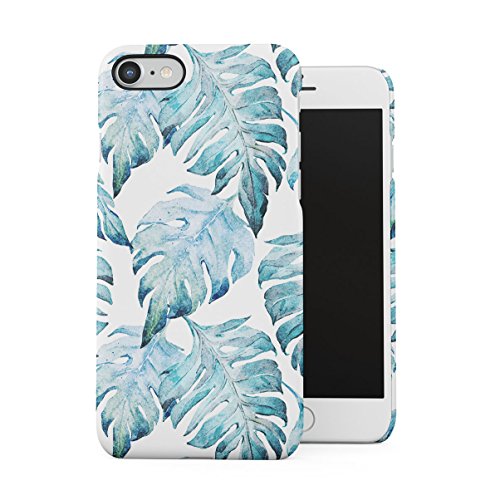 DODOX Tropical Pale Blue Jungle Leaves Floral Pattern Case Compatible with Apple iPhone 7/8 / SE 2020 Snap-On Hard Plastic Protective Shell Cover Carcasa