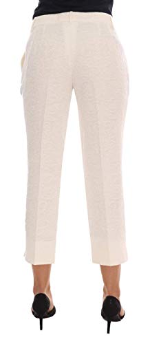 Dolce & Gabbana - Pantalones Capri con Brocado, diseño Floral, Color Blanco - Blanco - 36|Small