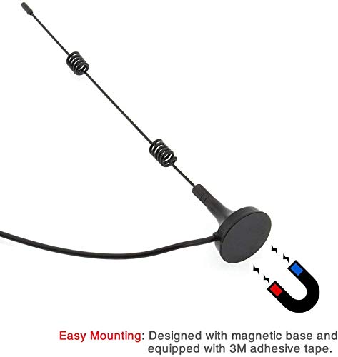 DollaTek 2Pcs 433 MHz Omni de Ganancia de Unidad, Antena de 6.6 Pulgadas con Base magnética e impedancia de Conector SMA Macho de 50 ohmios - 7DBI