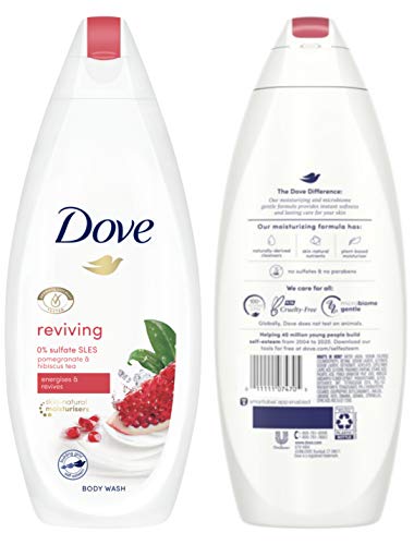 Dove Body Wash Revive - Té de granada e hibisco 225 ml (Paquete de 3)