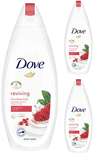 Dove Body Wash Revive - Té de granada e hibisco 225 ml (Paquete de 3)