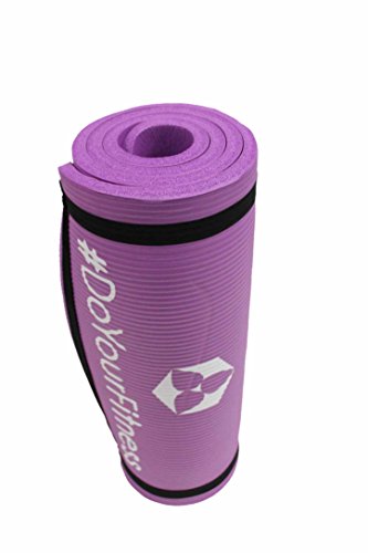 #DoYourFitness Esterilla para Fitness »Yamuna« / Colchoneta Extra Gruesa y Suave, Pilates, Gimnasia y Yoga/Estera Deporte/Medidas: 183 x 61 x 1,5 cm/Violeta