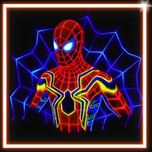 Draw Neon Glow Super Hero Coloring Book