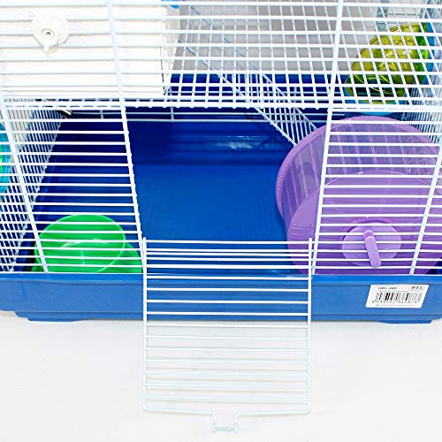 DZL® Jaula para Hamster(39.5X29.5X38CM) Color Azul/Purpura/Rojo se Entrega al Azar,Aviso Importante: el metacrilato Lleva un Protector de Papel Que se Quita!