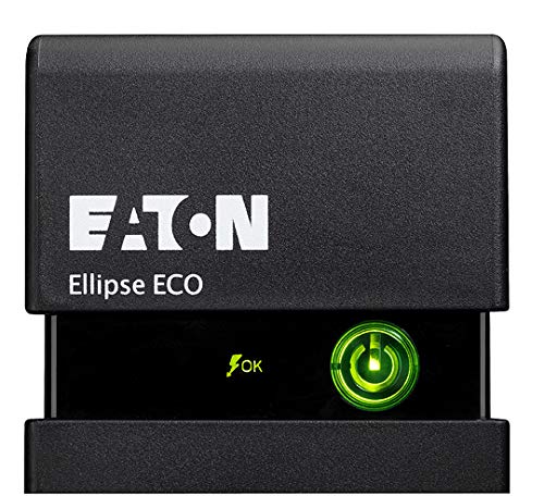 Eaton Ellipse Eco 1200 USB DIN - Sistema de alimentación ininterrumpida (SAI) 1200 VA con protección contra sobrevoltaje (8 Salidas Schuko) Negro