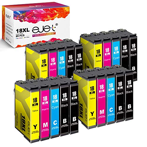 ejet 18XL- cartuchos de tinta compatibles para Epson 18 18XL para Epson Expression Home XP-425 XP-422 XP-415 XP-412 XP-325 XP-322 XP-315 XP-302 XP-402 Impresora, 8 Negro/4 Cian/4 Magenta/4 amarillo