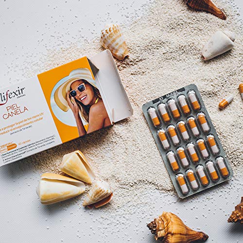 Elifexir Esenciall | Piel Canela | 40 Cápsulas para un Bronceado Duradero y Proteger Piel y Ojos