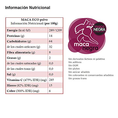 Energy Feelings Maca Negra Polvo Eco Suplementos - 1000 gr