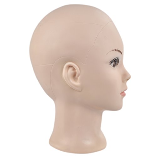 ERSIMAN Maquillaje Cabeza de entrenamiento calva Cosmetología Maniquí Cabeza de maniquí para pelucas Fabricación y exhibición con abrazadera libre