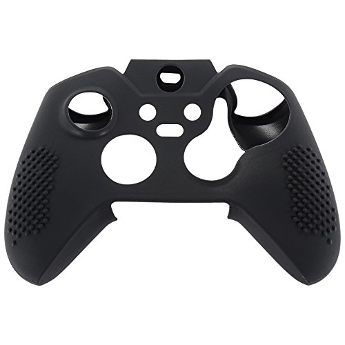 eXtremeRate Funda de Silicona Carcasa Suave Cubierta Protectora Antideslizante para Mando de Xbox One Elite con Dos Tapas de Joyticks Negro