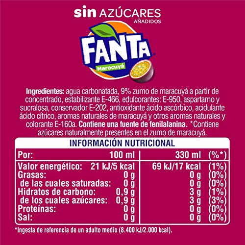 Fanta Sin Azúcar Maracuya 330 ml