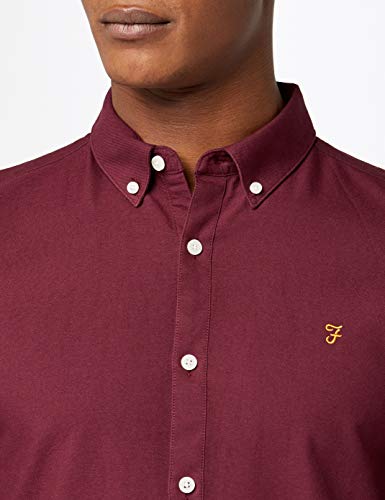 Farah Brewer Camisa de Oficina, Morado (Bordeaux 507), Large para Hombre