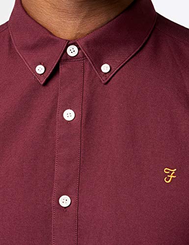 Farah Brewer Camisa de Oficina, Morado (Bordeaux 507), Large para Hombre