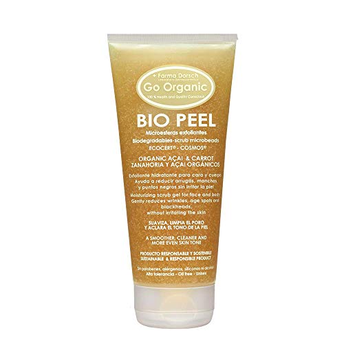 Farma Dorsch Bio Peel - Exfoliante Facial y Corporal Hidratante, de Microesferas Biodegradables, para Todo Tipo de Pieles, con Açai y Zanahoria, 200 ml