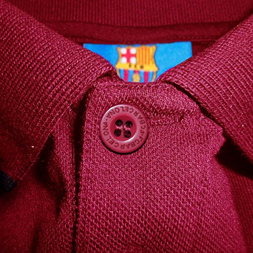 FC Barcelona - Polo oficial para hombre - Con el escudo del club - Azul marino - Rojo - Small