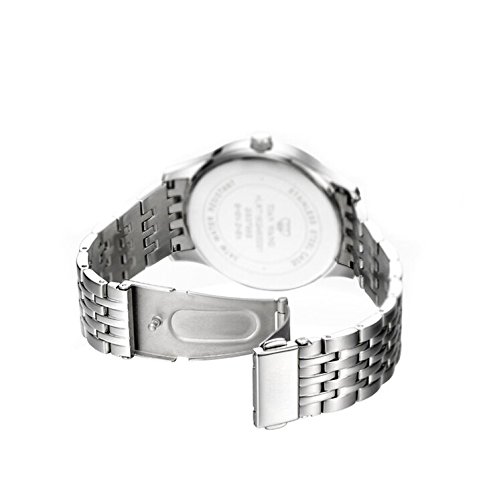 FDC – Navidad Regalo Relojes Mujer Fashion Fecha Acero Inoxidable Reloj de Pulsera de Cuarzo japonés Aria – Nombre de caligrafía Moderno diseño Reloj de Pulsera