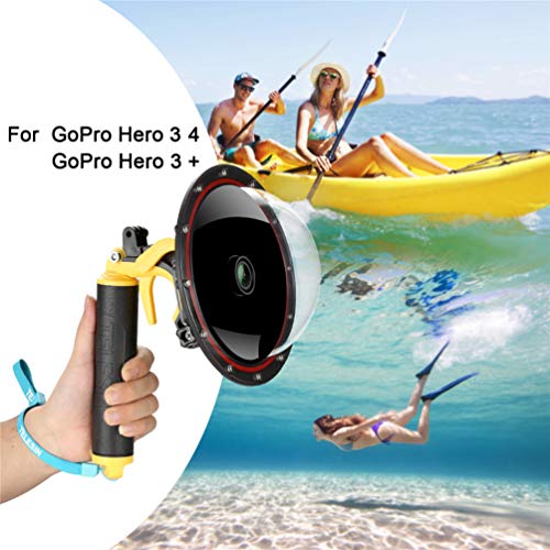 FEIMUOSI para GoPro Dome Port Hero 4 Hero 3 3+, Carcasa subacuática con Pistola de gatillo y Agarre Flotante Fotografía Funda Impermeable Funda Impermeable para GoPro Accesorio