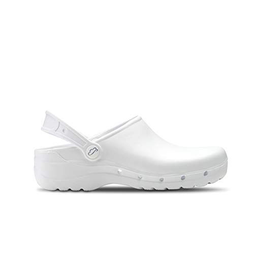 Feliz Caminar - Zuecos Sanitarios Flotantes, Blanco, 37 EU