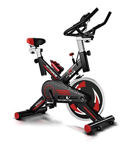 FIT-FORCE Bici Spinning X24KG con Volante de inercia de 24kg Negro