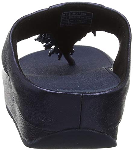 FitFlop Rumba Toe-Thong, Sandalias de Punta Descubierta para Mujer, Azul (Midnight Navy 399), 39 EU