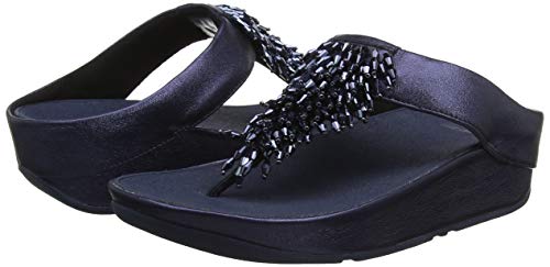 FitFlop Rumba Toe-Thong, Sandalias de Punta Descubierta para Mujer, Azul (Midnight Navy 399), 39 EU