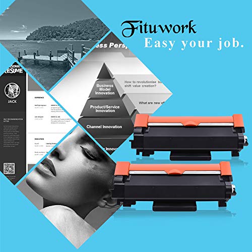 FITU WORK TN2420 TN2410 (con Chip) Cartucho Toner Compatible para Brother HL-L2310D HL-L2350DW HL-L2370DN HL-L2375DW DCP-L2510D DCP-L2350DW MFC-L2710DW MFC-L2750DW MFC-2760DW (2 x Negro)