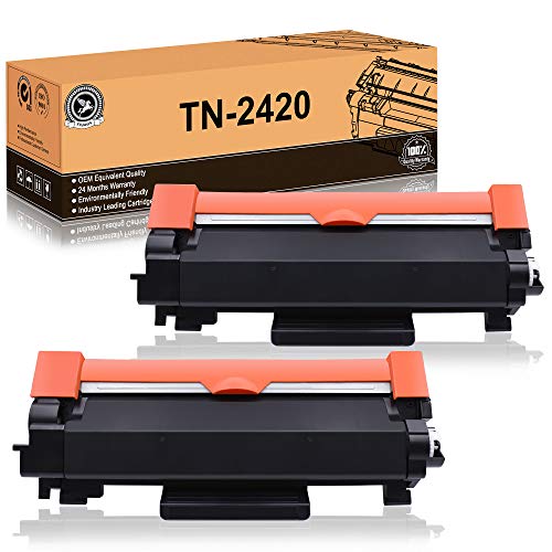 FITU WORK TN2420 TN2410 (con Chip) Cartucho Toner Compatible para Brother HL-L2310D HL-L2350DW HL-L2370DN HL-L2375DW DCP-L2510D DCP-L2350DW MFC-L2710DW MFC-L2750DW MFC-2760DW (2 x Negro)