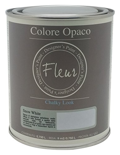 Fleur Paint 13401 - Pintura mineral (base agua, 750 ml) color snow white