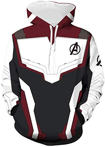 FLYCHEN Hombre Sudadera con Capucha 3D Impreso Avengers Endgame Film Superhero Men's Hoodie Personalizado - Burgundy 2 - XL