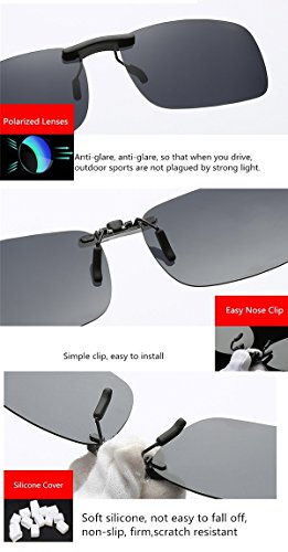 Flydo Lentes de gafas de sol polarizadas para anteojos recetados-Buenas gafas de sol estilo clip para gafas de miopía al aire libre/conducción/pesca/accesorio gafas UV400