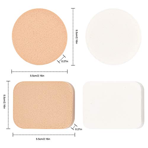 Fodlon Esponjas para Maquillaje, Conjunto de 20 Paquetes Esponja de Pintura Facial Esponja de Maquillaje Esponja Espuma Unisex de Adultos Uso Dual Seco y Húmedo Redondo y Rectángulo