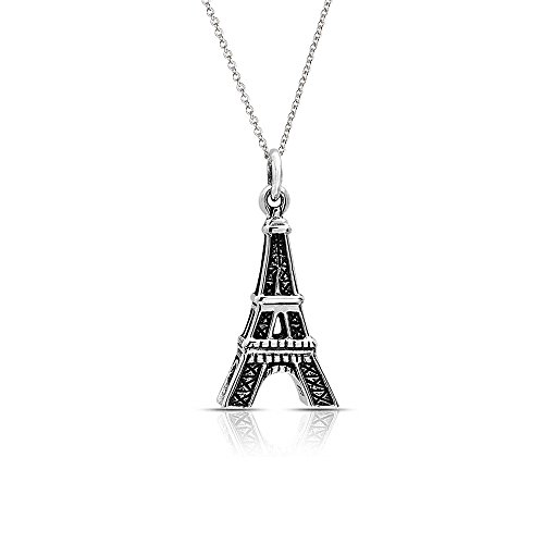 Francia Torre Eiffel Colgante Collar Colgantes Para Mujer Para Adolescente Oxidado Con Cadena De Plata Esterlina 925