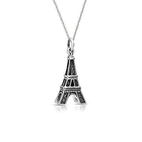 Francia Torre Eiffel Colgante Collar Colgantes Para Mujer Para Adolescente Oxidado Con Cadena De Plata Esterlina 925