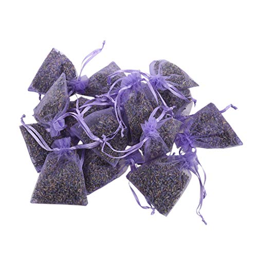 Fransande - Paquete de 15 paquetes de lavanda | Desodorante natural, bolsa floral secada, bolsa de perfume de lavanda a la más alta fragancia