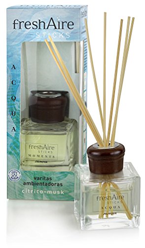 Fresh Aire 01001389 Sticks Ambientador Agua Cítrico Almizcle, Negro, Estandar