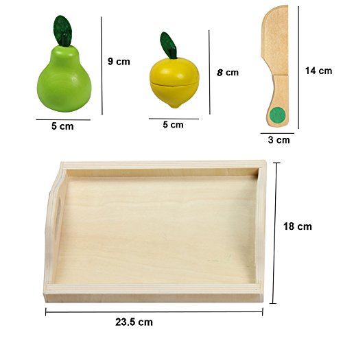 Frutas Juguete para Cortar Verduras Fruta Madera Magnético Cocinita Juguete Juegos Madera para Niños, 20 Piezas