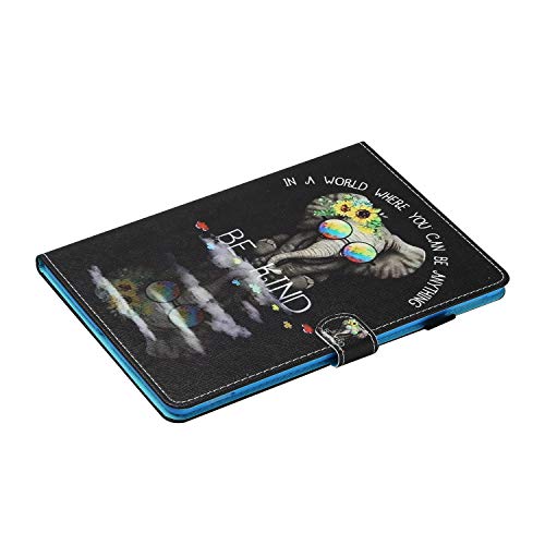 Funda Tablet para Kindle Fire HD10 2015/2017/2019 Carcasa con Soporte Función Diseño PU Cuero Protección Wallet Case Cuero con Auto-Sueño/Estela Ranura Cover para Kindle Fire HD10 ,Gafas de elefante