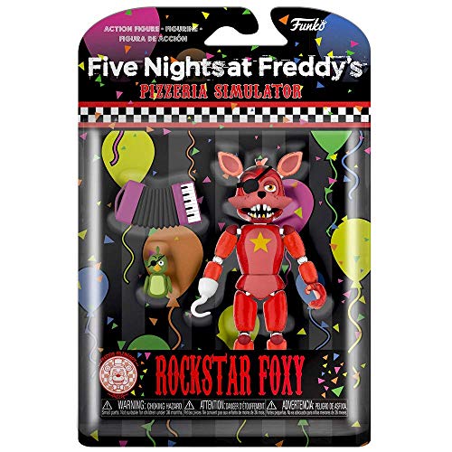 Funko- Action Figure: Friday Night at Freddy'S Pizza Sim-Rockstar Foxy-Glow in The Dark Translucent Collectible Toy, Multicolor (45638)