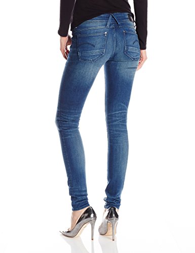 G-STAR RAW Lynn Mid Waist Skinny Vaqueros, Azul (Medium Aged 6550), 29W / 32L para Mujer