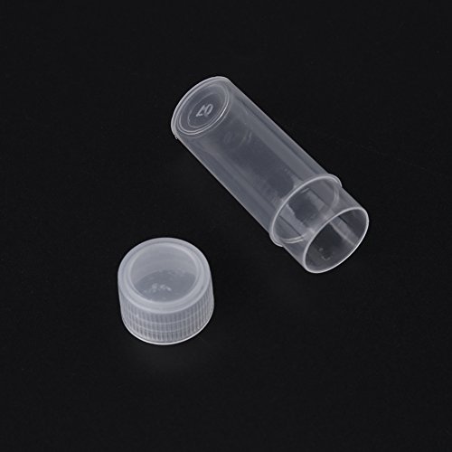 GLOGLOW 50 Piezas de Botella de Muestra pequeña, Recipiente de Botella de Muestra de plástico vacío Contenedor de Almacenamiento de categoría médica portátil para sólidos