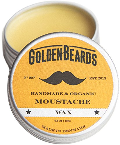 Golden Beards Cera Para Bigote Orgánica y 100x100 Natural – 15 Mililitros Moldea Tu Bigote Con Nuestra Cera Soft/Medium Para Obtener unos Resultados Sorprendentes 15 ml