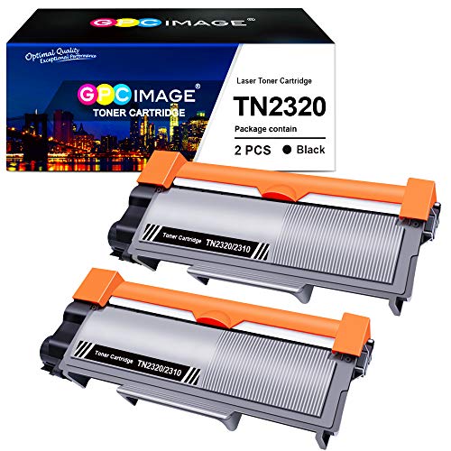 GPC Image TN2320 TN2310 TN-2320 TN-2310 Compatible Cartuchos de tóner Reemplazo para Brother HL-L2340DW HL-L2360DN MFC-L2700DW DCP-L2520DW HL-L2365DW MFC-L2740DW MFC-L2720DW DCP-L2540DN (2 Negro)