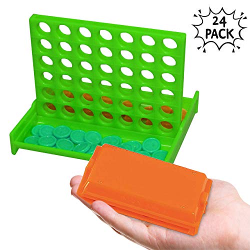 Granel Mini Juegos de Mesa Conecta 4 en una fila - 24 piezas Por Paquete - 4 colores diferentes – Ideales Para Niños Fiestas Cumpleaños, Premios de la clase - Regalos juguetes relleno bolsas